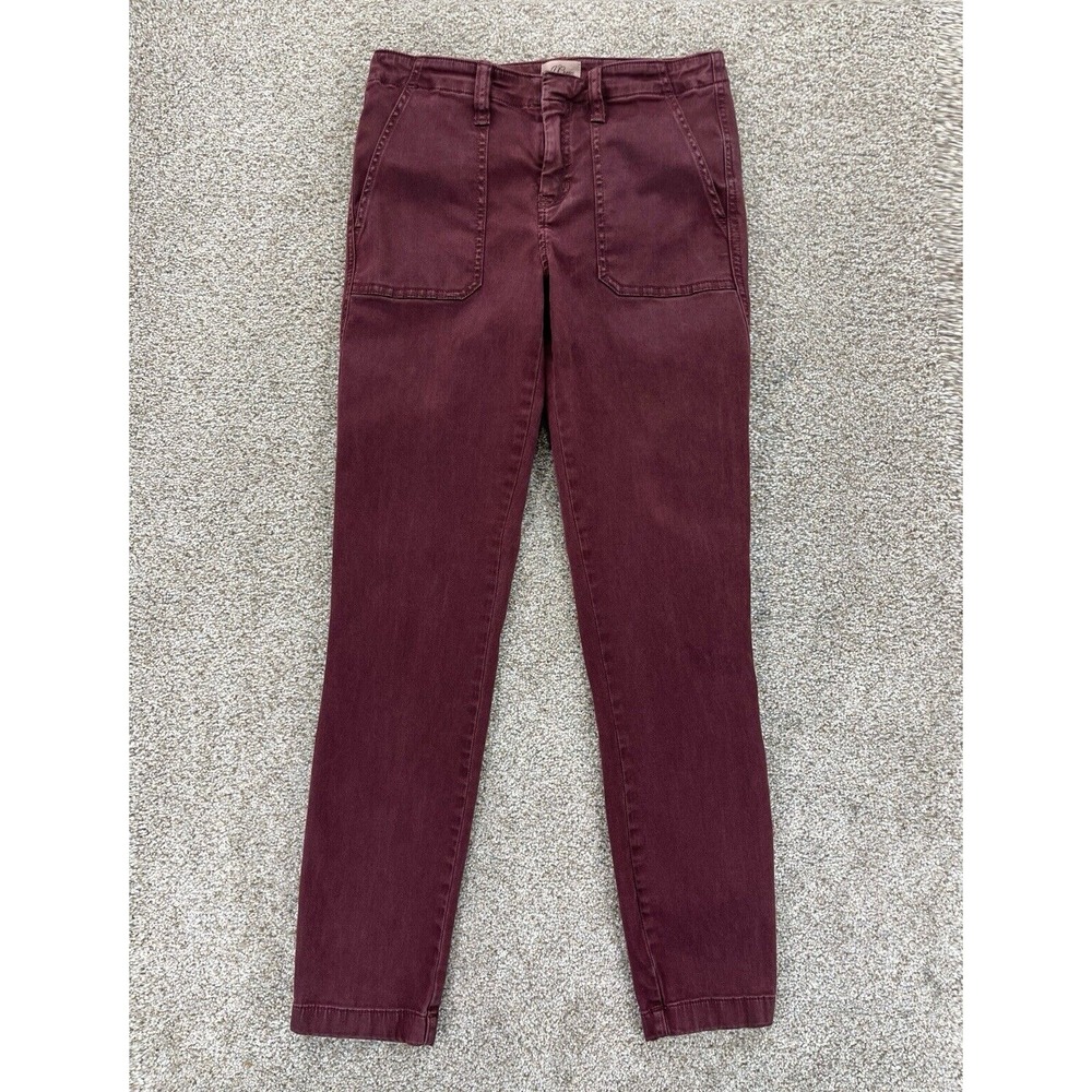 J.Crew Pants Womens 25 Dark Plum Garment Dyed Surplus Flap‎ Pocket Skinny Ankle